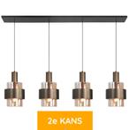 De Lampenbaas | Klassieke Hanglamp Marrone - Zwart/Brons, Huis en Inrichting, Ophalen of Verzenden, Glas, 75 cm of meer, Modern-Industrieel