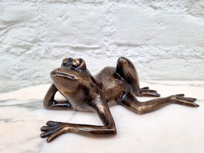 Beeldje - Dreaming frog - Brons