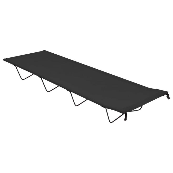 vidaXL Campingbed 180x60x19 cm oxford stof en staal zwart, Caravans en Kamperen, Kampeermeubelen, Nieuw, Verzenden