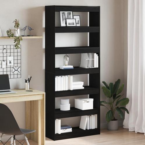 vidaXL Boekenkast / Kamerscherm Zwarte Eiken 80x30x198 cm, Huis en Inrichting, Kasten | Boekenkasten, Nieuw, Minder dan 50 cm