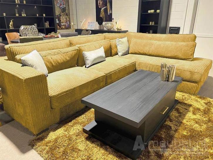 Hoekbank Alphen - hoekbanken - Goud, Huis en Inrichting, Banken | Sofa's en Chaises Longues, Nieuw, Stof