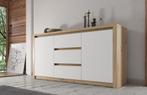 Dressoir Melody - Wit - Eiken - 140x43x80 cm - Kast, Huis en Inrichting, Kasten | Dressoirs, 100 tot 150 cm, Verzenden, Nieuw