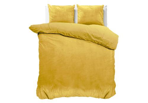 Sleeptime Velvet Uni Dekbedovertrek Goud - 240 x 200/220 + 2, Huis en Inrichting, Slaapkamer | Beddengoed