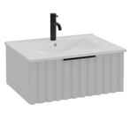 Badkamermeubel Set Fraser 60cm - Hoogglans wit - 1 lade, Huis en Inrichting, Verzenden, Nieuw, Wastafelkast