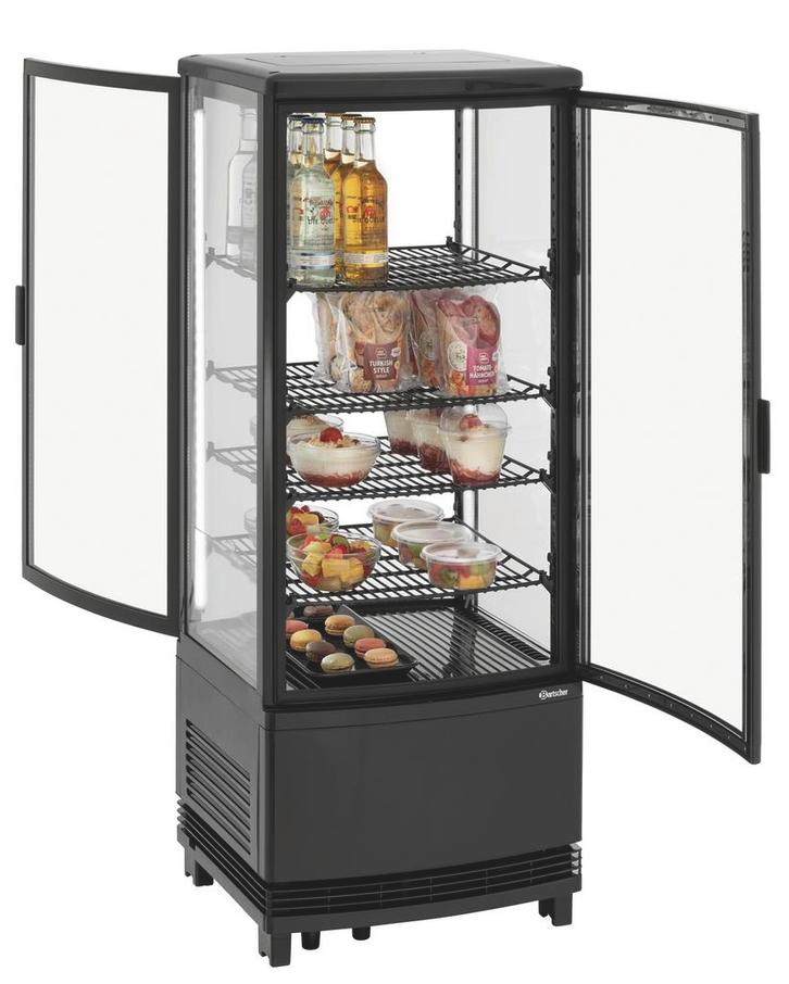 Bartscher Mini-koelvitrine | 98L | 4 Niveaus | Led | 425x425, Witgoed en Apparatuur, Koelkasten en IJskasten, Ophalen of Verzenden