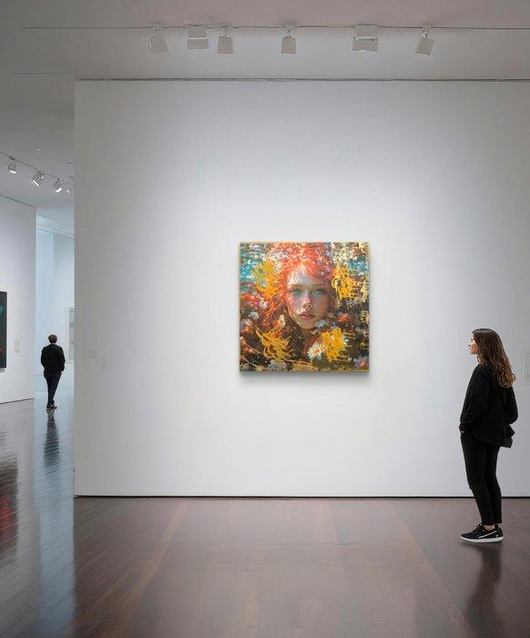 Nicole Lubbers - Scarlet Below XL, Antiek en Kunst, Kunst | Schilderijen | Modern