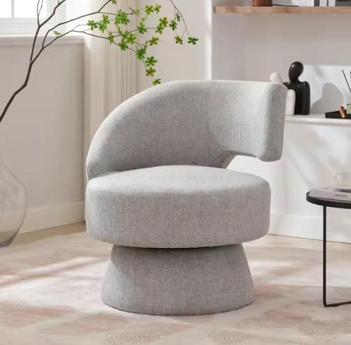 Moderne Draaistoel – Grijs , 77 cm Hoog &amp; 360° Draaibaar, Huis en Inrichting, Stoelen, Eén, Nieuw, Hout, Stof, Verzenden