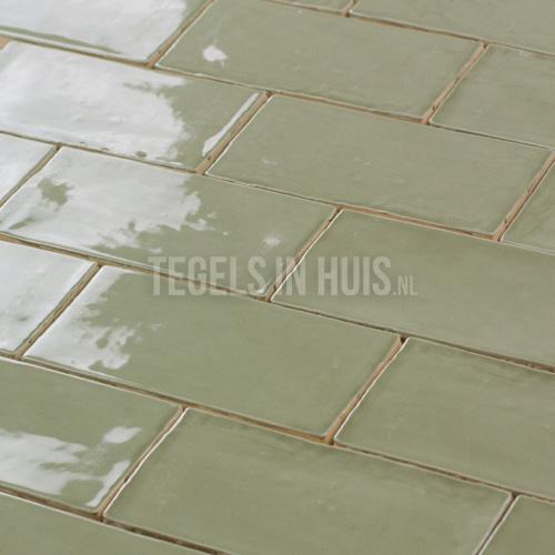 Equipe wandtegel masia olijf groen glans 7,5x15cm, Doe-het-zelf en Verbouw, Tegels, Wandtegels, Nieuw, 10 m² of meer, Keramiek