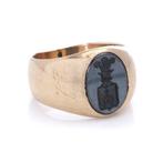 Ring Antieke 19e-eeuwse Poolse 14-karaats gouden zegelring, Sieraden, Tassen en Uiterlijk, Ringen, Nieuw