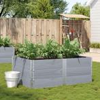 vidaXL Plantenbak 150x100 cm massief grenenhout grijs, Tuin en Terras, Bloembakken en Plantenbakken, Verzenden, Nieuw, Hout
