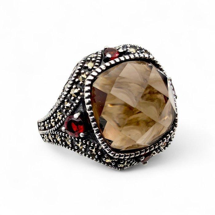 Zonder minimumprijs - Ring Zilver - kwarts, granaat, Sieraden, Tassen en Uiterlijk, Ringen