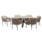 Prado Bernini dining tuinset 160xH75 cm rond 7 delig, Ophalen of Verzenden, Nieuw