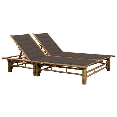 vidaXL Ligbed 2-persoons met kussens bamboe, Tuin en Terras, Ligbedden, Nieuw, Verzenden