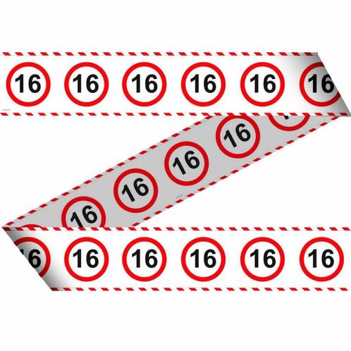 Afzetlint 16 Jaar Verkeersbord 15m, Hobby en Vrije tijd, Feestartikelen, Nieuw, Verzenden