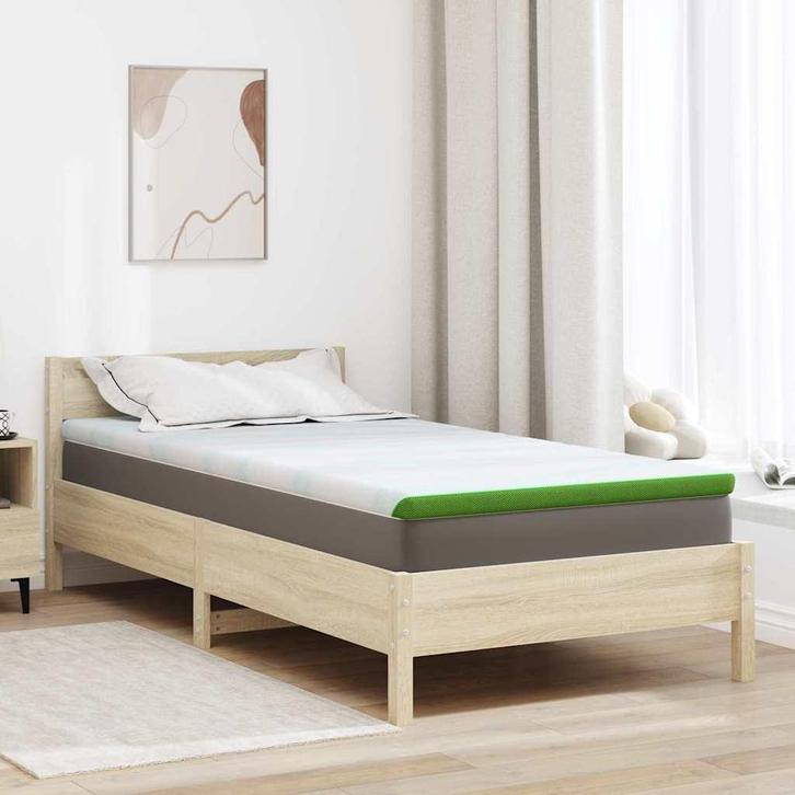 vidaXL Matraspads Wit en Groen 90 x 200 cm, Huis en Inrichting, Slaapkamer | Beddengoed, Wit, Nieuw, Verzenden