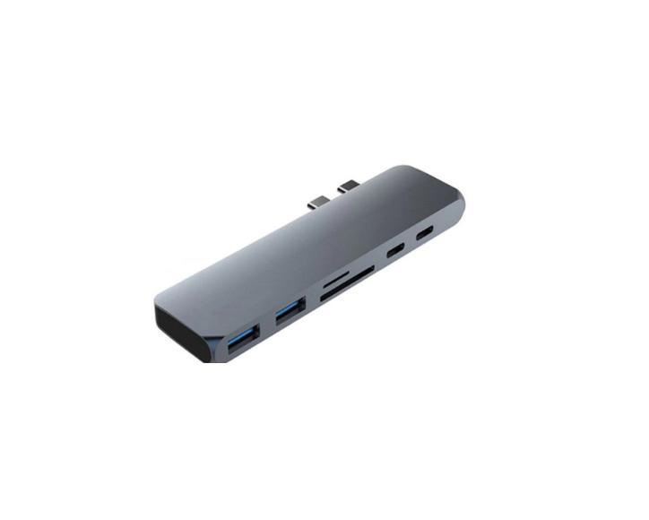 DrPhone 7in1 USB C Hub Type C Thunderbolt 3 - 2x USB 3.0 poo, Computers en Software, Overige Computers en Software, Verzenden