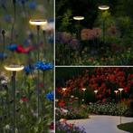 4x Sunflower Solar Tuinlamp Zwart Tuinverlichting, Tuin en Terras, Kunststof, Verzenden, Minder dan 50 watt, Staande lamp