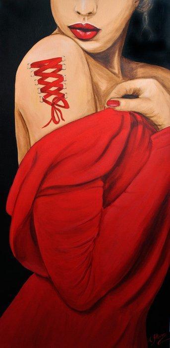 Carolina Alonso - „Richtig geschnürt“, Antiek en Kunst, Kunst | Schilderijen | Modern