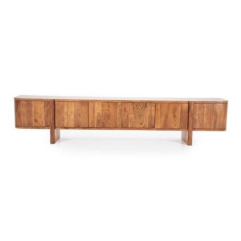 *WOONWINKEL* Eleonora Julian Retro Tv-meubel Acacia Hout 240, Huis en Inrichting, Kasten | Televisiemeubels, Nieuw, Verzenden