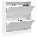 vidaXL Schoenenkast 80x21x87,5 cm bewerkt hout wit, Huis en Inrichting, Verzenden, Nieuw