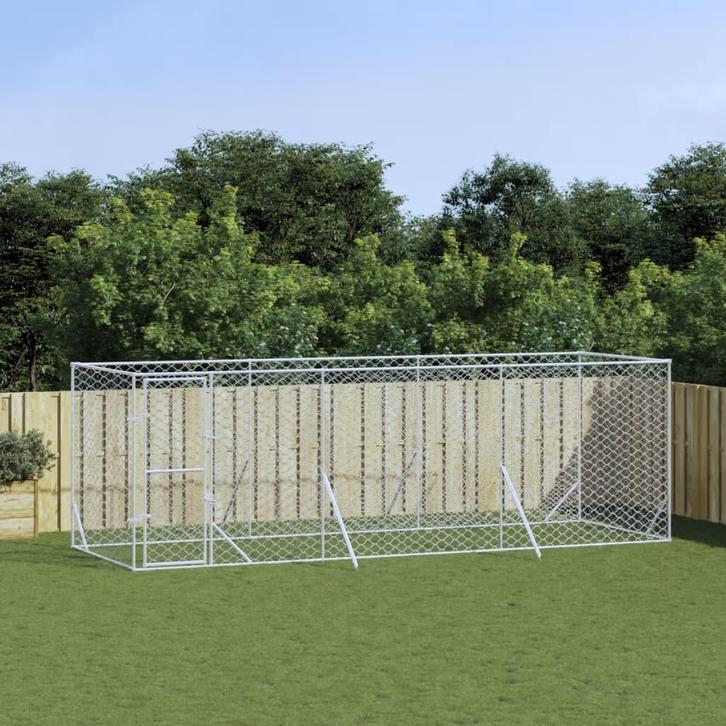vidaXL Hondenkennel voor buiten 6x2x2 m gegalvaniseerd staal, Dieren en Toebehoren, Honden-accessoires, Nieuw, Verzenden