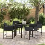 vidaXL Tuin Eetset 5 pcs Zwart poly rattan, Tuin en Terras, Tuinsets en Loungesets, Verzenden, Nieuw, Rotan
