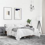 vidaXL Bedframe bewerkt hout metaal bruin eikenkleur 120x190, Huis en Inrichting, Slaapkamer | Bedden, Bruin, Verzenden, Nieuw