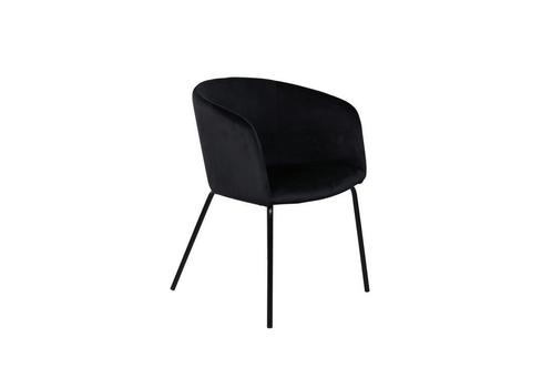 Eetkamerstoel - Bailey - Zwart - Fluweel - Jörn, Huis en Inrichting, Stoelen, Nieuw, Verzenden