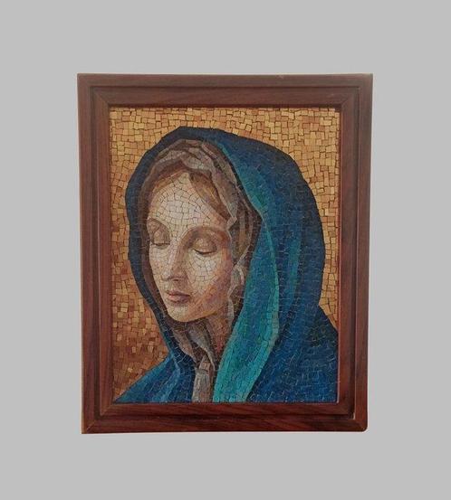 Mozaïek - 1930-1940 - Madonna Addolorata - 43 x 53 cm, Antiek en Kunst, Kunst | Niet-Westerse kunst