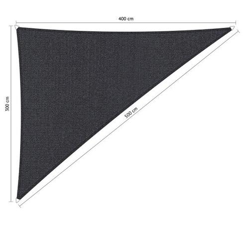 Premium schaduwdoek 3x4x5m driehoek waterdoorlatend Carb..., Tuin en Terras, Schaduwdoeken