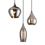 HeyHeaven® Smoke Glas Hanglamp 3 Lichts - Druppel vorm, 50 tot 75 cm, Verzenden, Nieuw, Glas