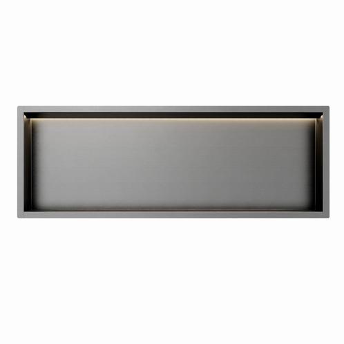 Gun Metal RVS Inbouwnis 30x90x7cm met RGB verlichting, Doe-het-zelf en Verbouw, Sanitair, Verzenden