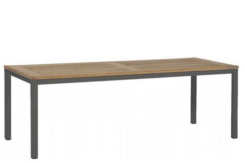 4 Seasons Outdoor Rivoli tafel antraciet met teak blad 220 x, Tuin en Terras, Tuinsets en Loungesets, Ophalen of Verzenden