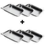 GGM Gastro | (6 stuks) RVS GN bak 2/3 - Hoogte: |, Verzenden