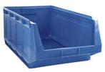 Magazijnbak met grijpopening, 58x36x25 cm, gebruikt - Blauw,
