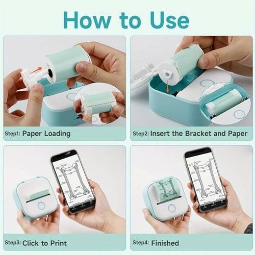 Mini fotoprinter zwartwit labelprinter labelmaker witgroen, Hobby en Vrije tijd, Knutselen, Nieuw, Ophalen of Verzenden