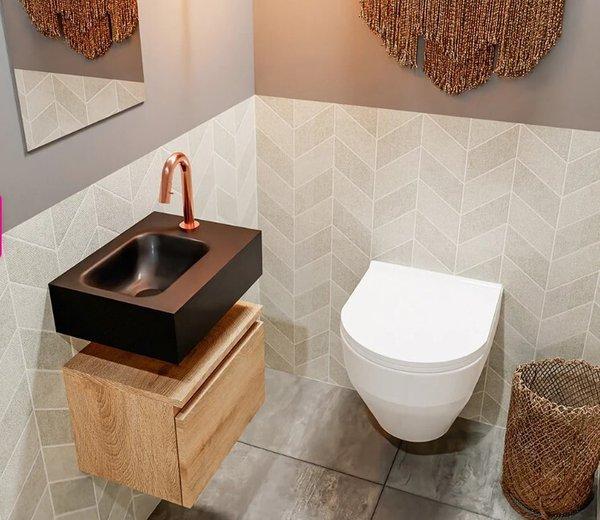 MONDIAZ ANDOR 40cm toiletmeubel washed oak. LEX 40 cm, Doe-het-zelf en Verbouw, Sanitair, Kraan, Nieuw, Ophalen of Verzenden