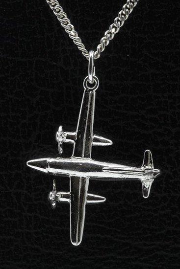 Zilveren Propeller vliegtuig ketting hanger, Sieraden, Tassen en Uiterlijk, Kettinghangers, Verzenden