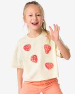 HEMA Kinder T-shirt aardbei gebroken wit, Verzenden, Nieuw