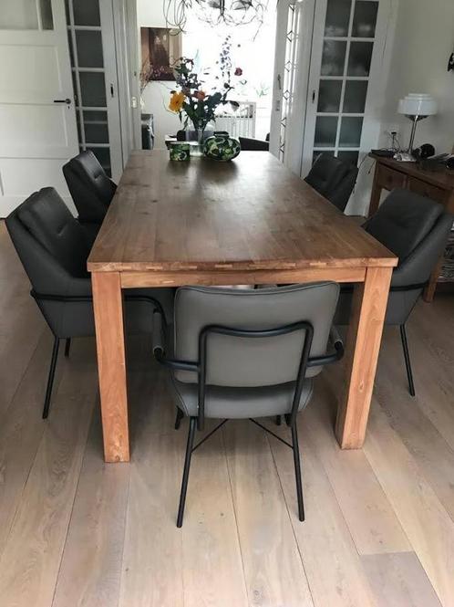 Set van 4 Set van 6 leren eetkamerstoelen - 2 verschillende, Huis en Inrichting, Stoelen, Vier, Overige kleuren, Nieuw, Leer, Ophalen of Verzenden