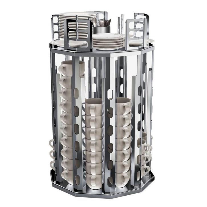 GGM Gastro | Kop & schotel dispenser - Roterend - Chroom |, Zakelijke goederen, Horeca | Overige, Verzenden