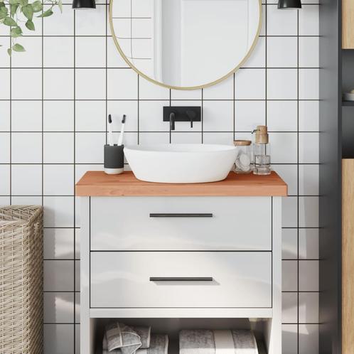 vidaXL Wastafelblad 80x40x4 cm massief beukenhout, Huis en Inrichting, Keuken | Keukenelementen, Bruin, Nieuw, Verzenden
