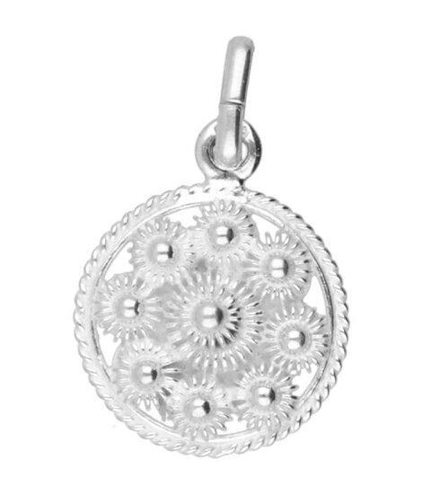 Zilveren Goese platte knop knoop 14 mm. ketting hanger, Sieraden, Tassen en Uiterlijk, Kettinghangers, Verzenden