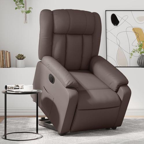 vidaXL Sta-op-stoel elektrisch kunstleer bruin, Huis en Inrichting, Fauteuils, Nieuw, Verzenden