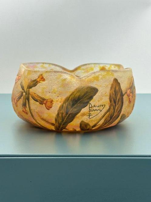 Daum Nancy - Kom - Glas - Tabakbloemen, ca. 1910, Antiek en Kunst, Antiek | Glas en Kristal
