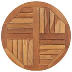 vidaXL Tafelblad rond 2,5 cm 70 cm massief teakhout, Huis en Inrichting, Tafels | Eettafels, Verzenden, Nieuw