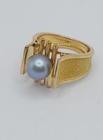 Ring - 19.2 kt. Geel goud Parel, Sieraden, Tassen en Uiterlijk, Ringen, Nieuw