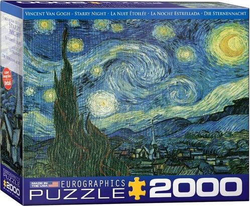 Starry Night - Vincent van Gogh Puzzel (2000 stukjes) |, Hobby en Vrije tijd, Denksport en Puzzels, Nieuw, Verzenden