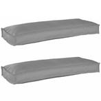 vidaXL Pallet Kussen Set 2 pcs Grijs 100 x 40 x 8 cm Oxford, Verzenden, Nieuw, Grijs