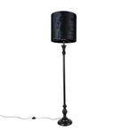 Klassieke vloerlamp zwart met kap zwart 40 cm - Classico, Huis en Inrichting, Lampen | Vloerlampen, Nieuw, Overige materialen